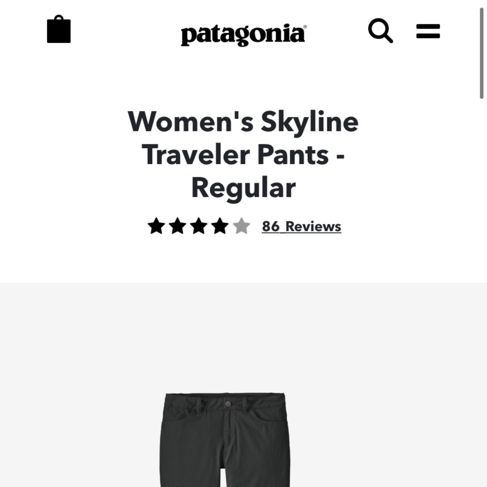 Patagonia Women's Traveler Pants - Regular In Black Sz 6